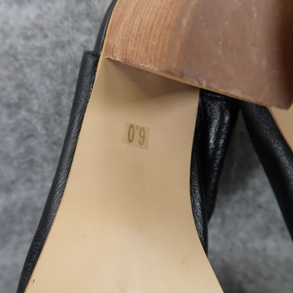 Steve Madden Shoes Womens 6 Booties Fashion Open Toe Ankle Strap Leather Black - Picture 12 of 13